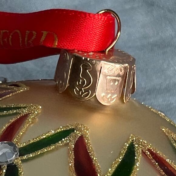 Waterford Holiday Heirlooms Wedge Ball Christmas Ornament 153744 Boxed 4 Inches - Picture 6 of 11